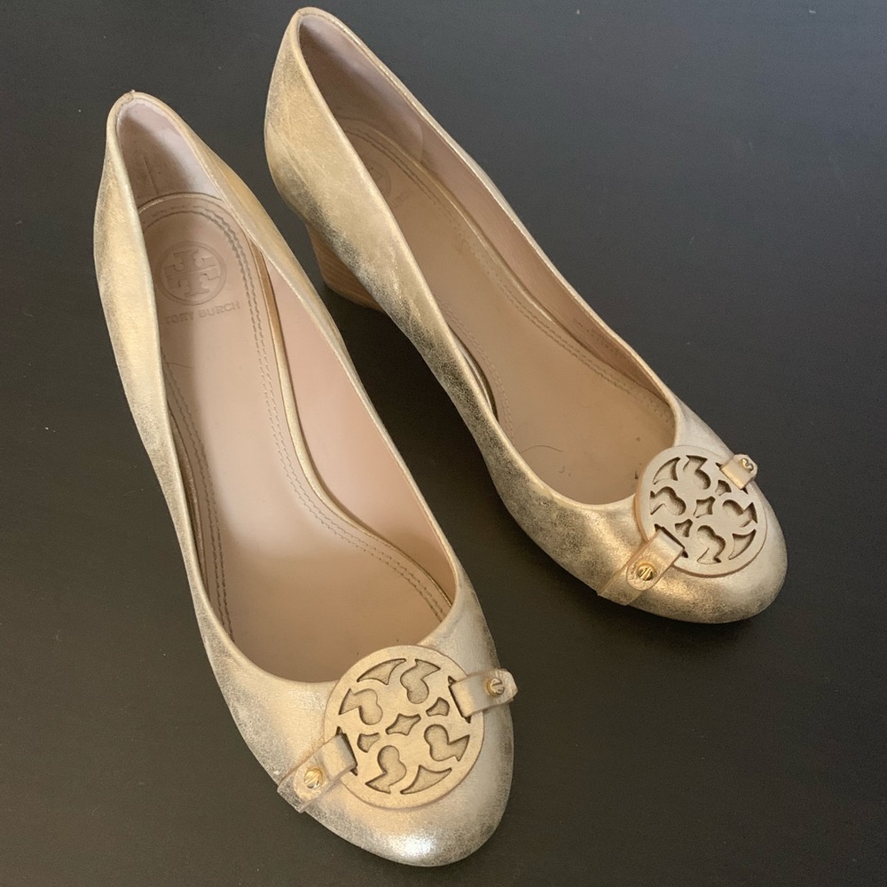 Tory Burch Gold Wedge heels